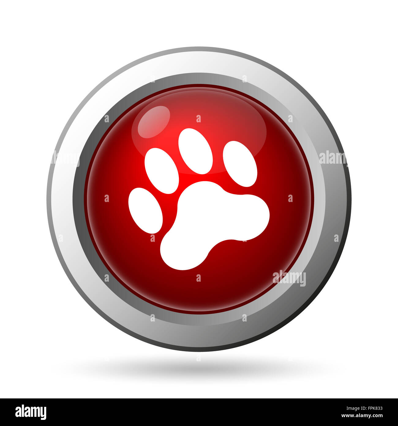 Paw print icon. Internet button on white background Stock Photo - Alamy