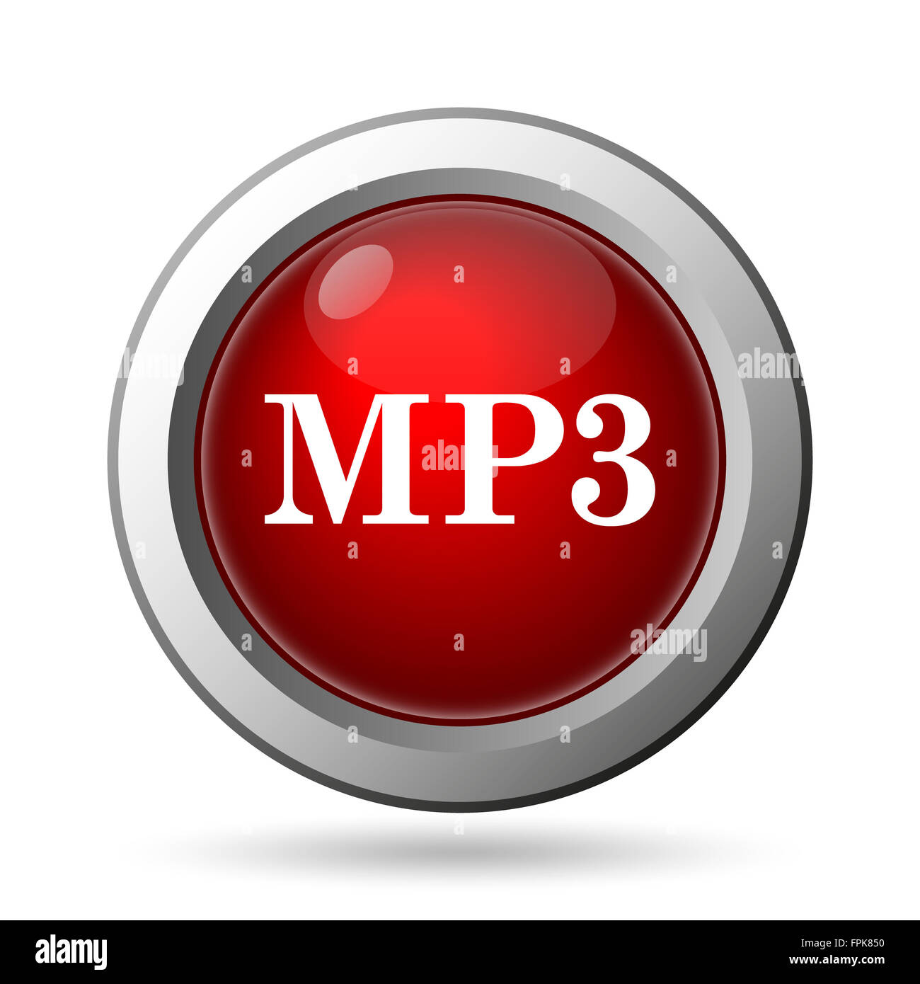 MP3 icon. Internet button on white background Stock Photo - Alamy