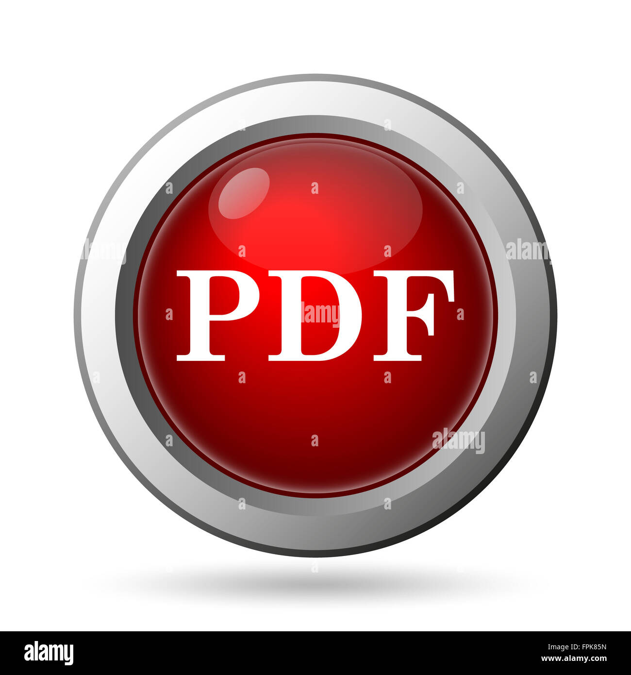 PDF icon. Internet button on white background Stock Photo - Alamy
