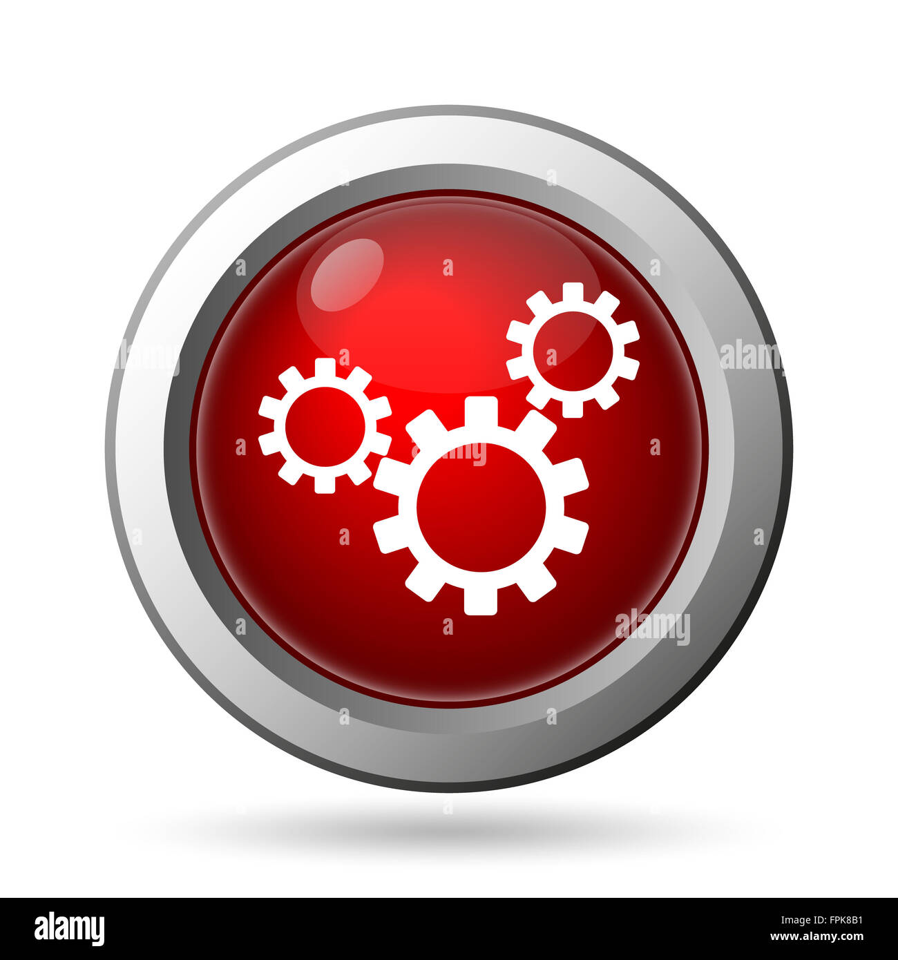 Settings icon. Internet button on white background Stock Photo - Alamy