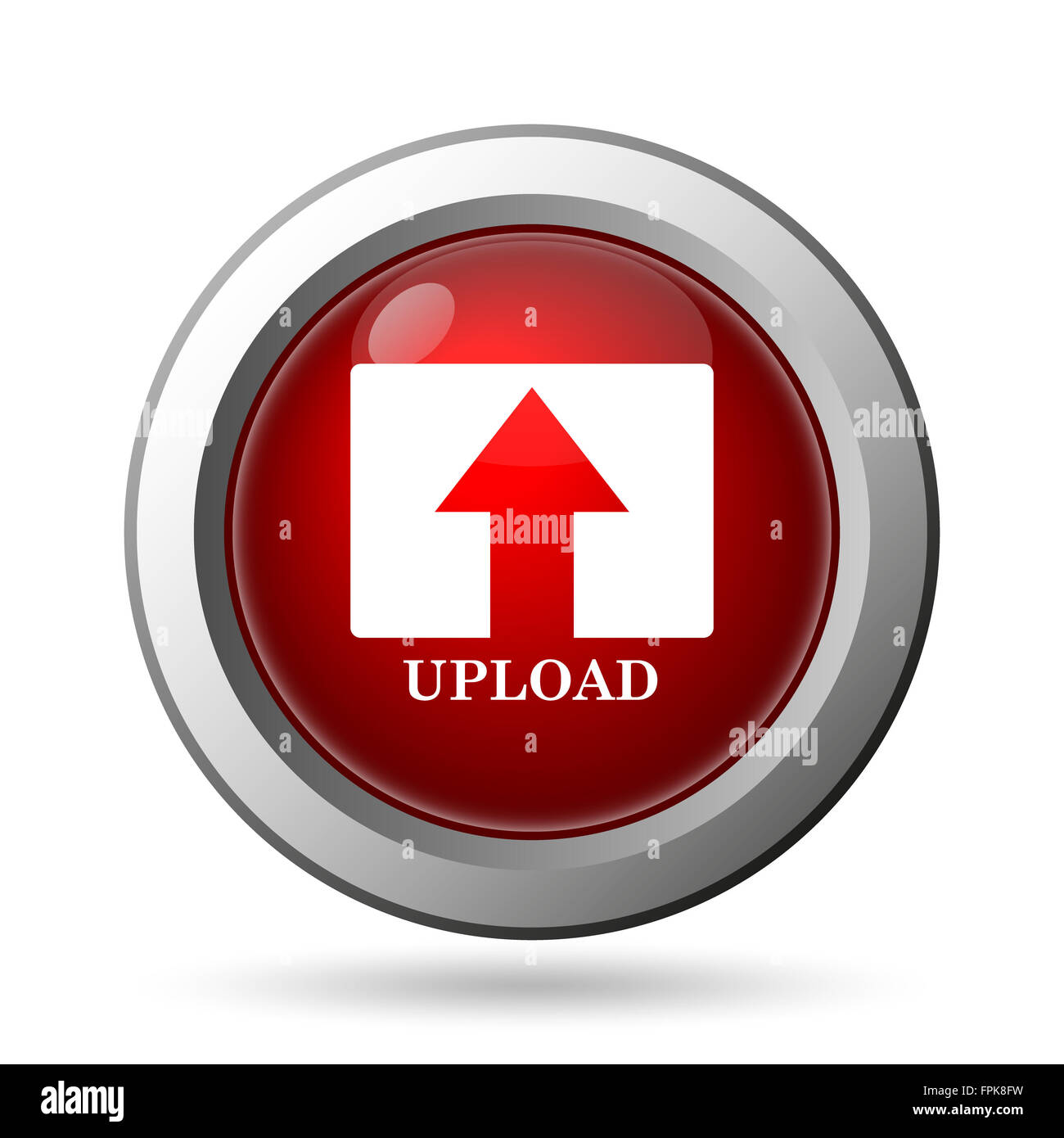 Upload icon. Internet button on white background Stock Photo - Alamy