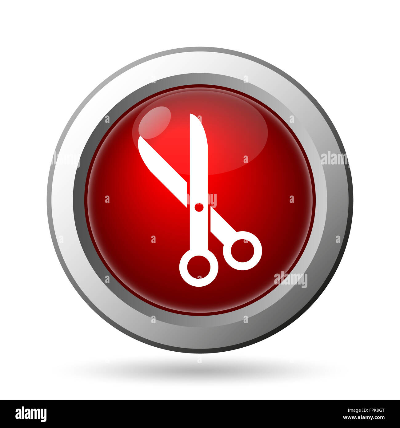 Cut icon. Internet button on white background Stock Photo - Alamy