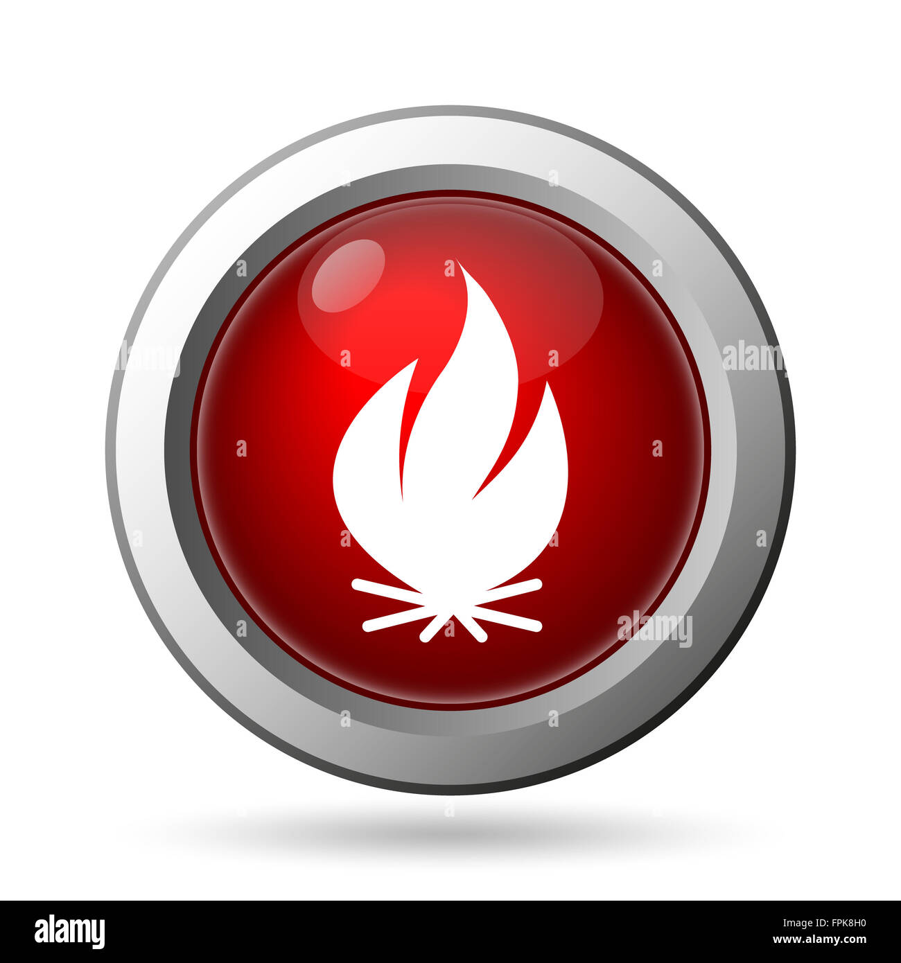 Fire icon. Internet button on white background Stock Photo - Alamy