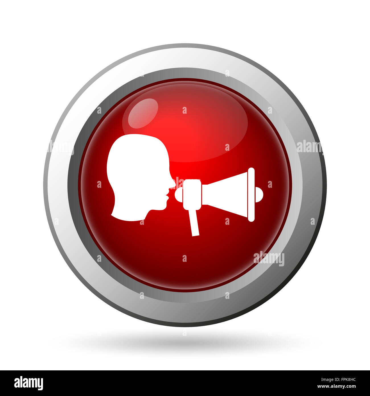 Megaphone icon. Internet button on white background Stock Photo - Alamy