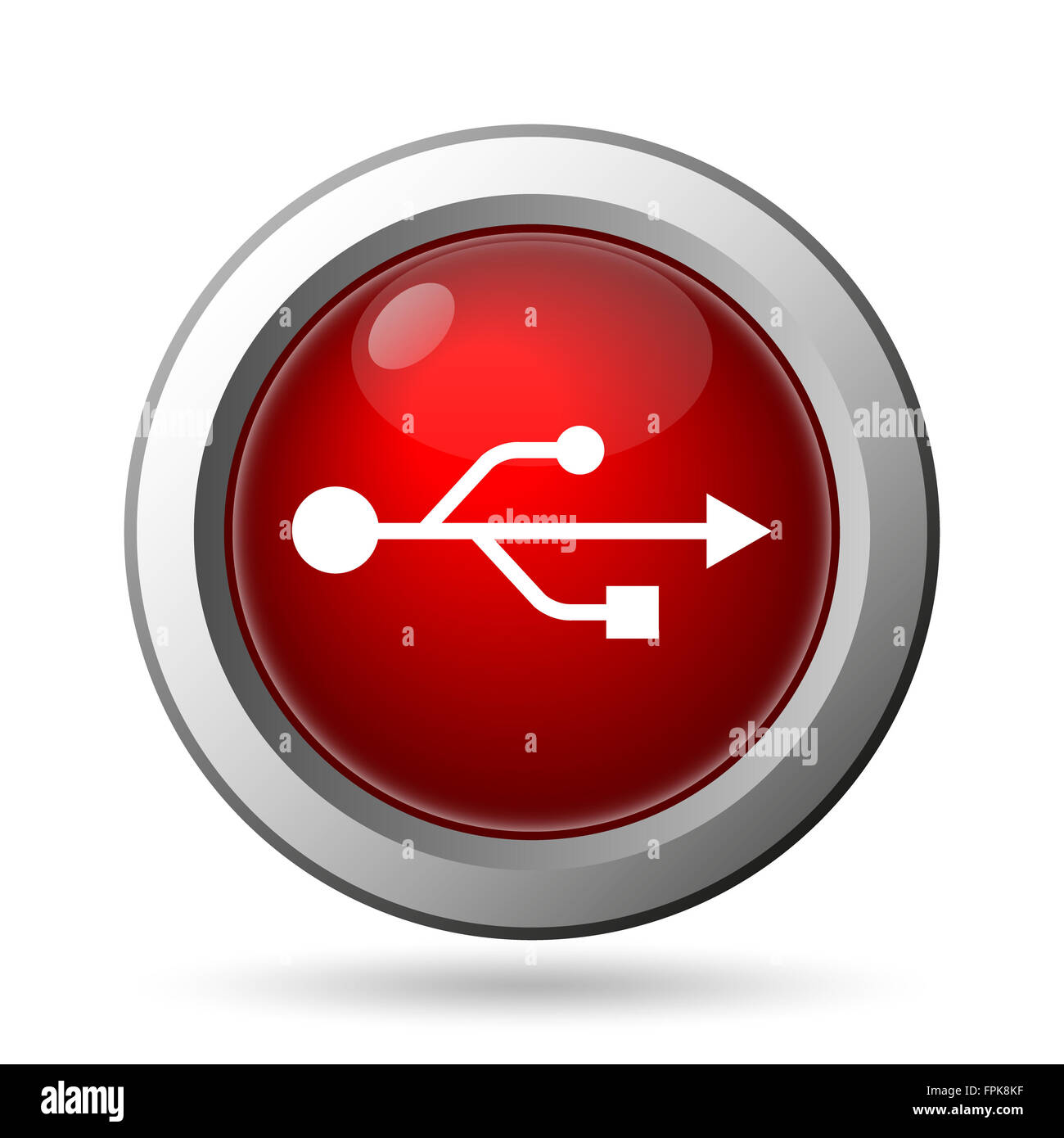 USB icon. Internet button on white background Stock Photo - Alamy