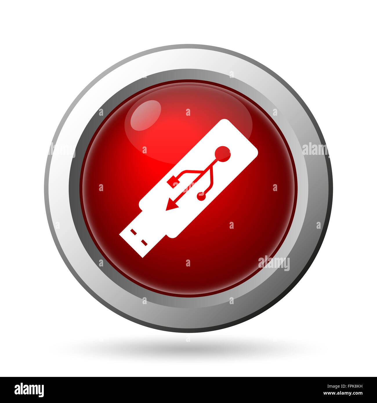Usb flash drive icon. Internet button on white background Stock Photo ...