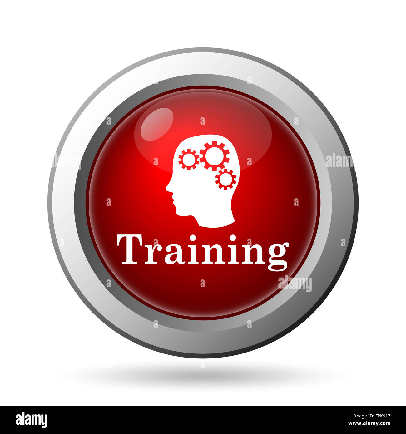Training icon. Internet button on white background Stock Photo - Alamy
