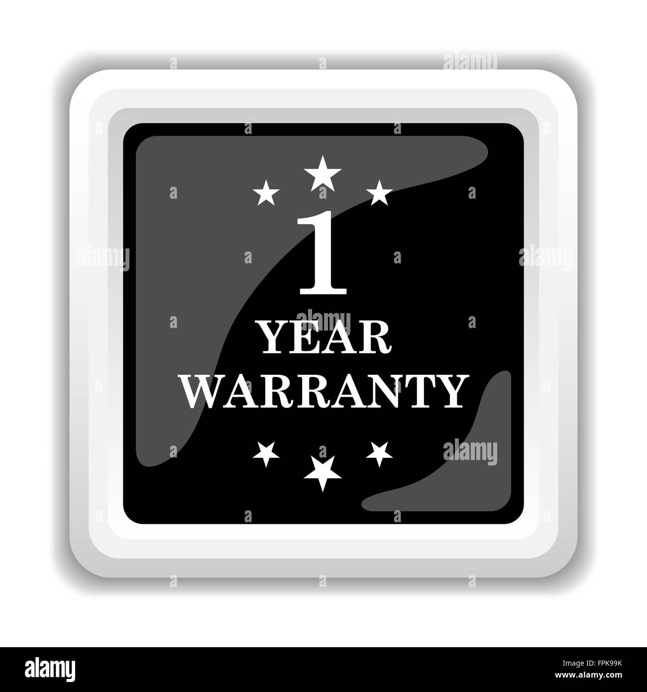 1 year warranty icon. Internet button on white background Stock Photo ...