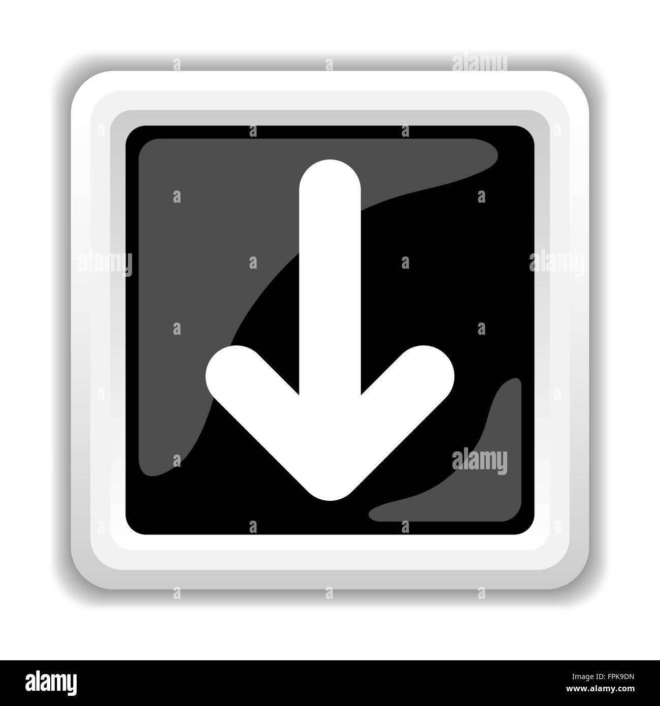 Down arrow icon. Internet button on white background Stock Photo - Alamy