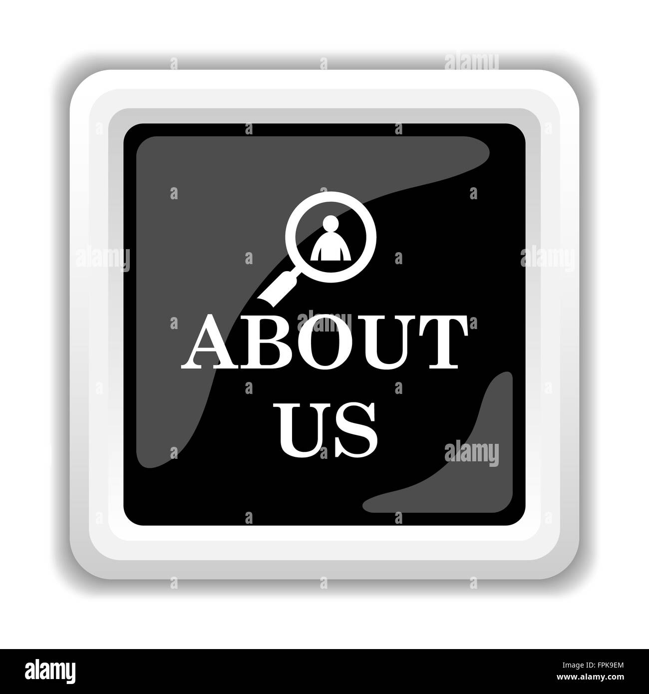 About us icon. Internet button on white background Stock Photo - Alamy