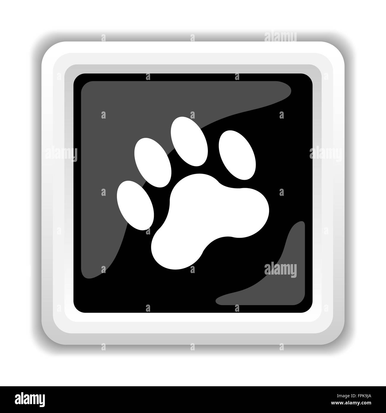 Paw print icon. Internet button on white background Stock Photo - Alamy