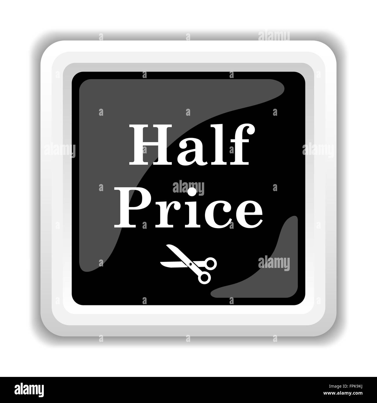 Half price icon. button on white background Stock Photo Alamy