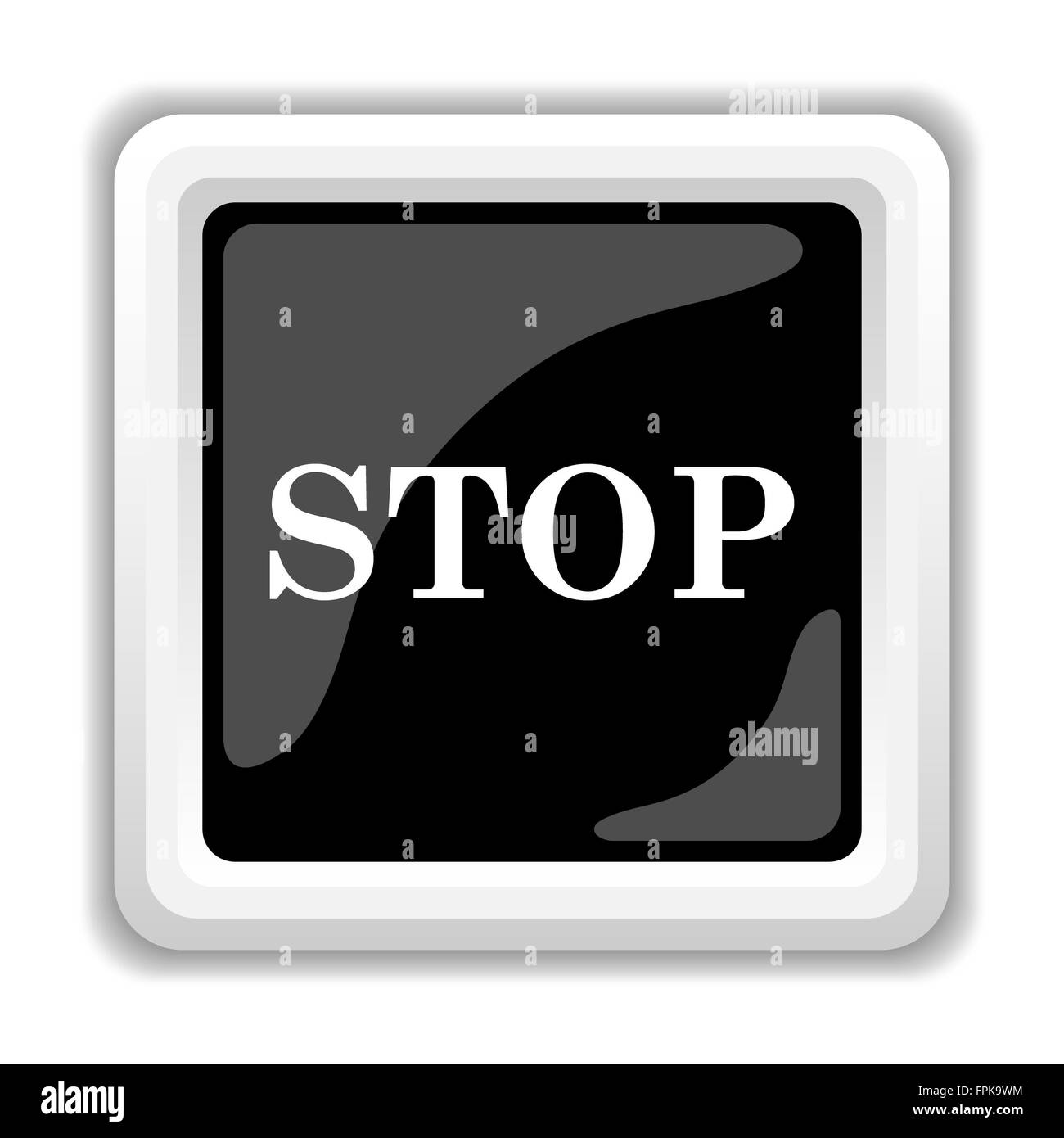 Stop icon. Internet button on white background Stock Photo - Alamy