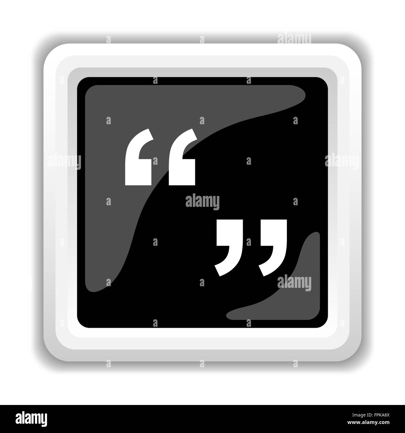 Quotation marks icon. Internet button on white background Stock Photo ...