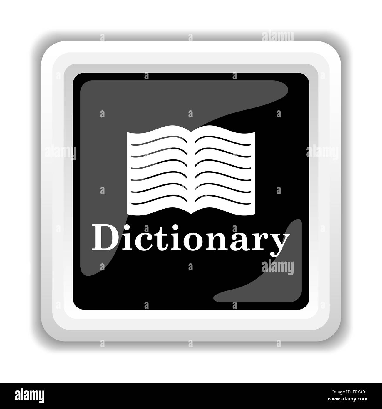 Dictionary icon. Internet button on white background Stock Photo - Alamy