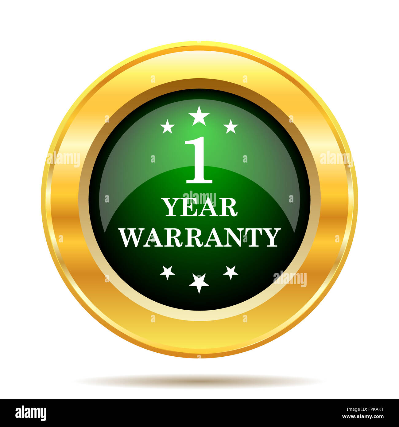1 year warranty icon. Internet button on white background Stock Photo ...