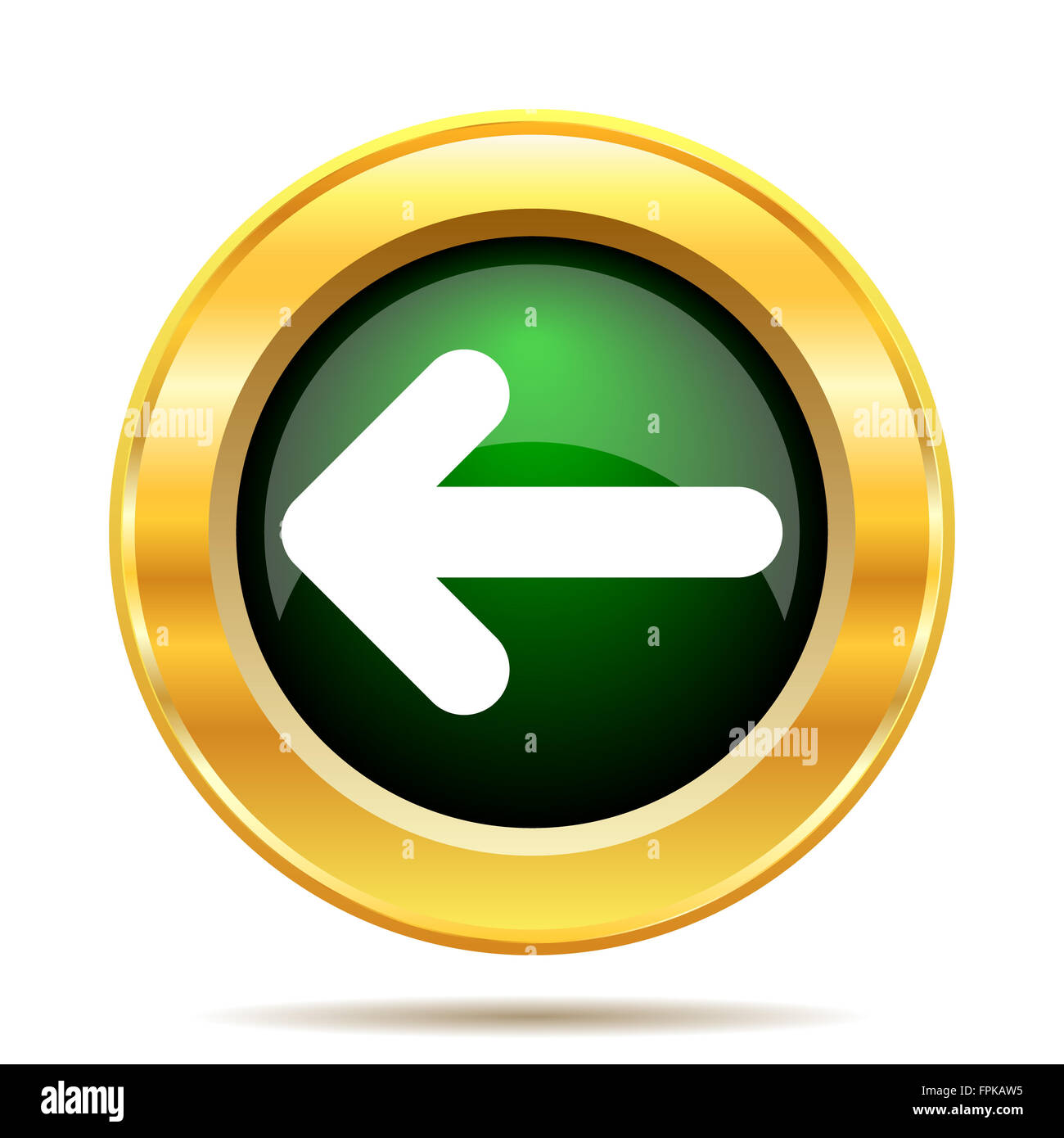 Left arrow icon. Internet button on white background Stock Photo - Alamy