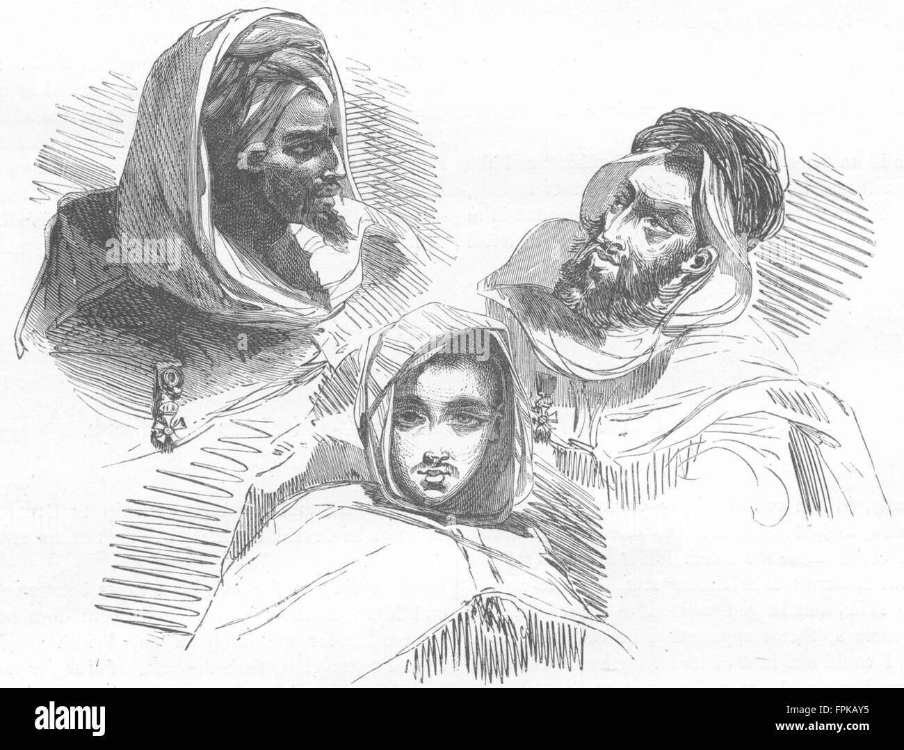 PORTRAITS Moorish types, antique print 1880 Stock Photo Alamy