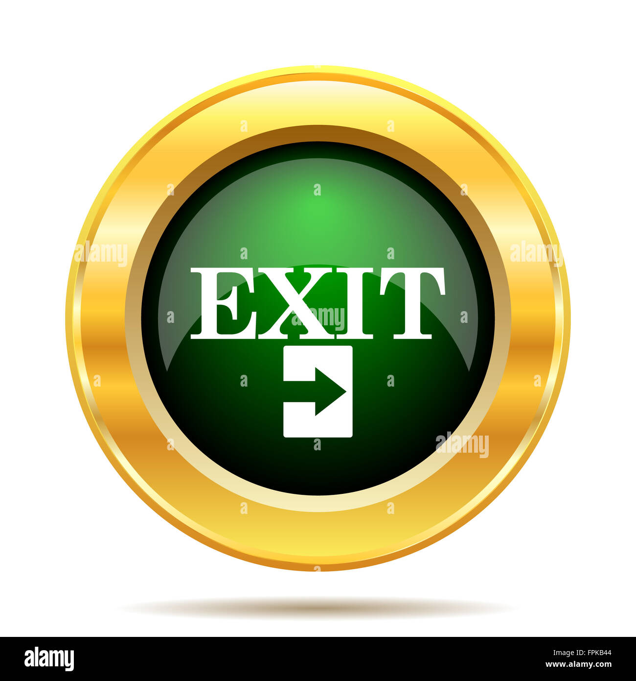 Exit icon. Internet button on white background Stock Photo - Alamy