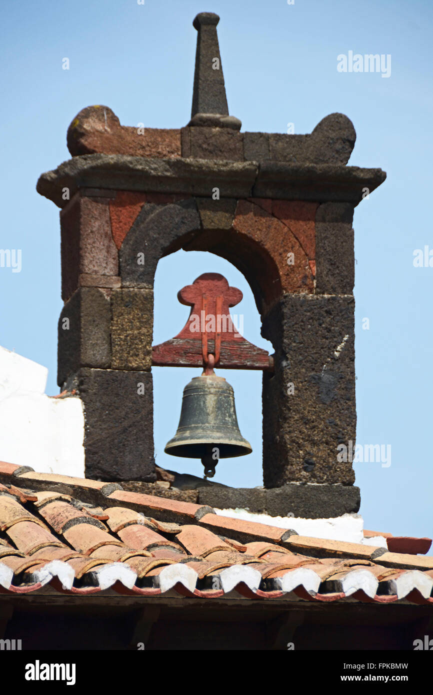 Funchal, bell tower of the chapel 'Santa Catarina' in the town park Santa Catarina Stock Photo