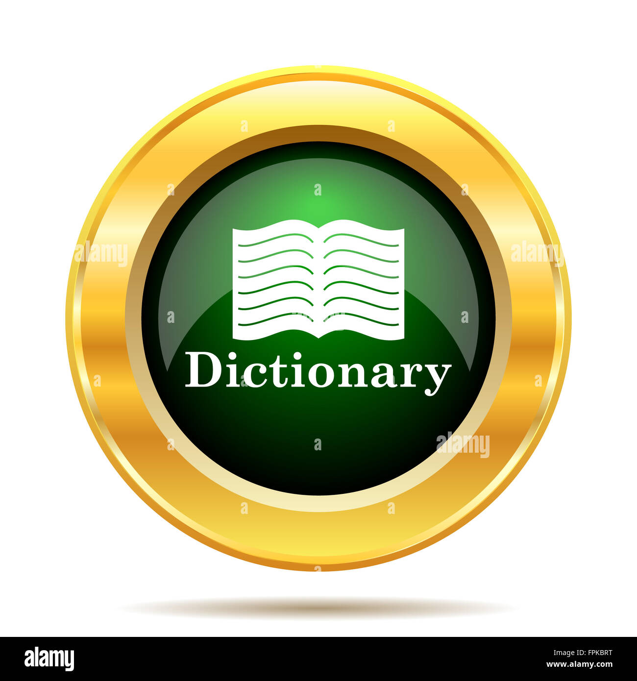 Dictionary icon. Internet button on white background Stock Photo - Alamy