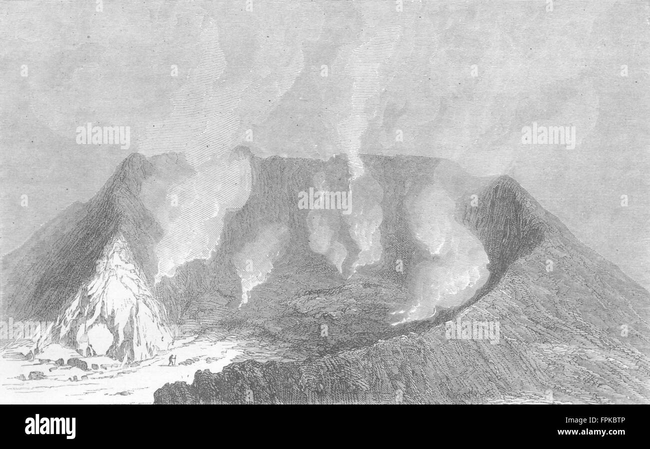 ICELAND: Hekla: The crater of Hekla, antique print 1880 Stock Photo