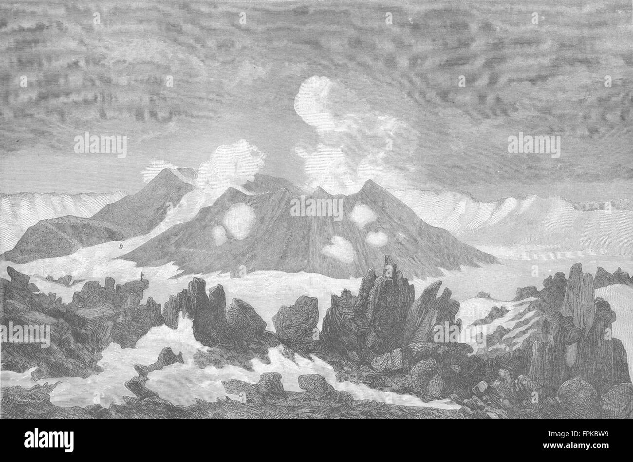 ICELAND: Hekla: Mount Hekla, antique print 1880 Stock Photo