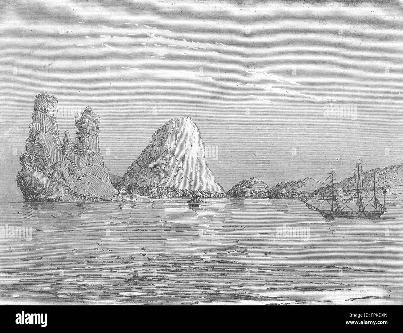 NEW CALEDONIA: The Hienghen rocks, antique print 1880 Stock Photo