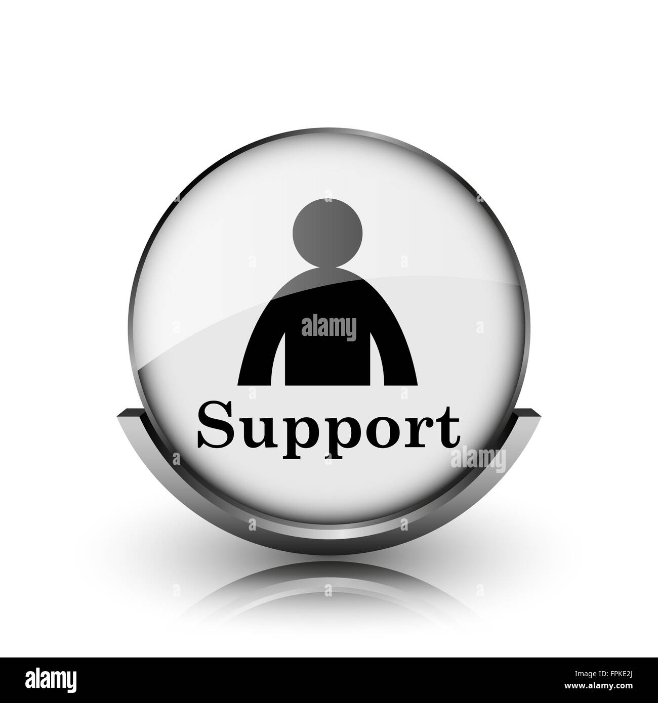 Support icon. Shiny glossy internet button on white background Stock ...