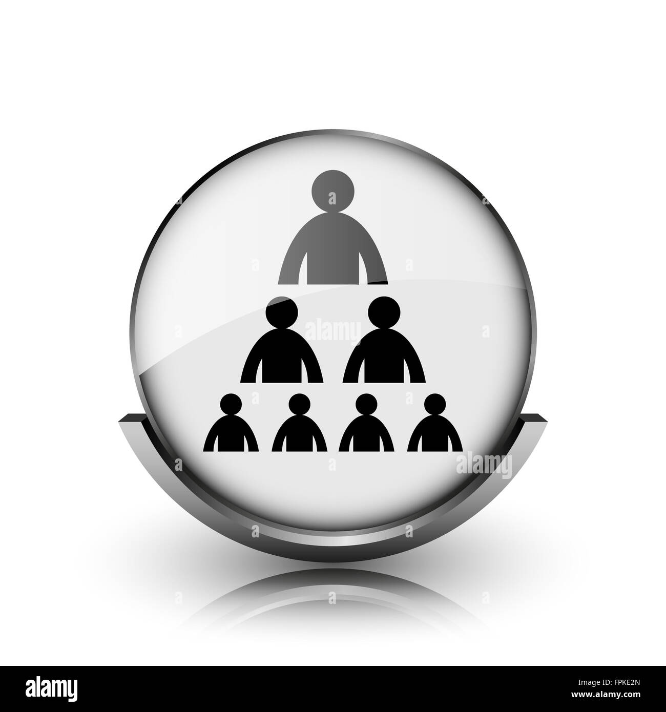 Organizational chart with people icon. Shiny glossy internet button on ...