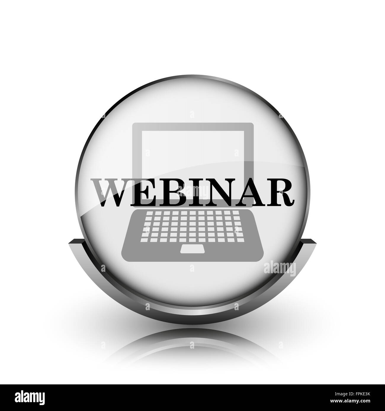 Webinar icon. Shiny glossy internet button on white background Stock ...