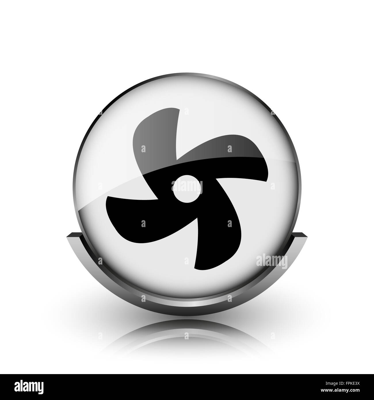 Fan icon. Shiny glossy internet button on white background Stock Photo ...