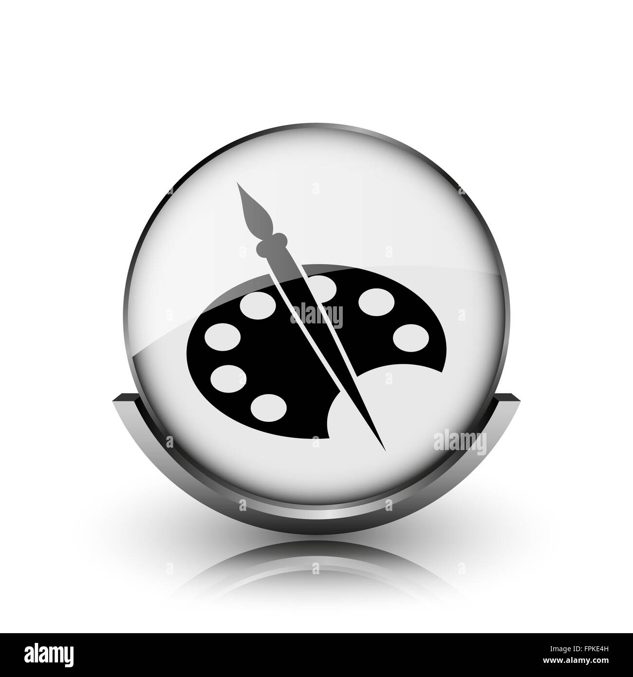 Painting icon. Shiny glossy internet button on white background Stock ...
