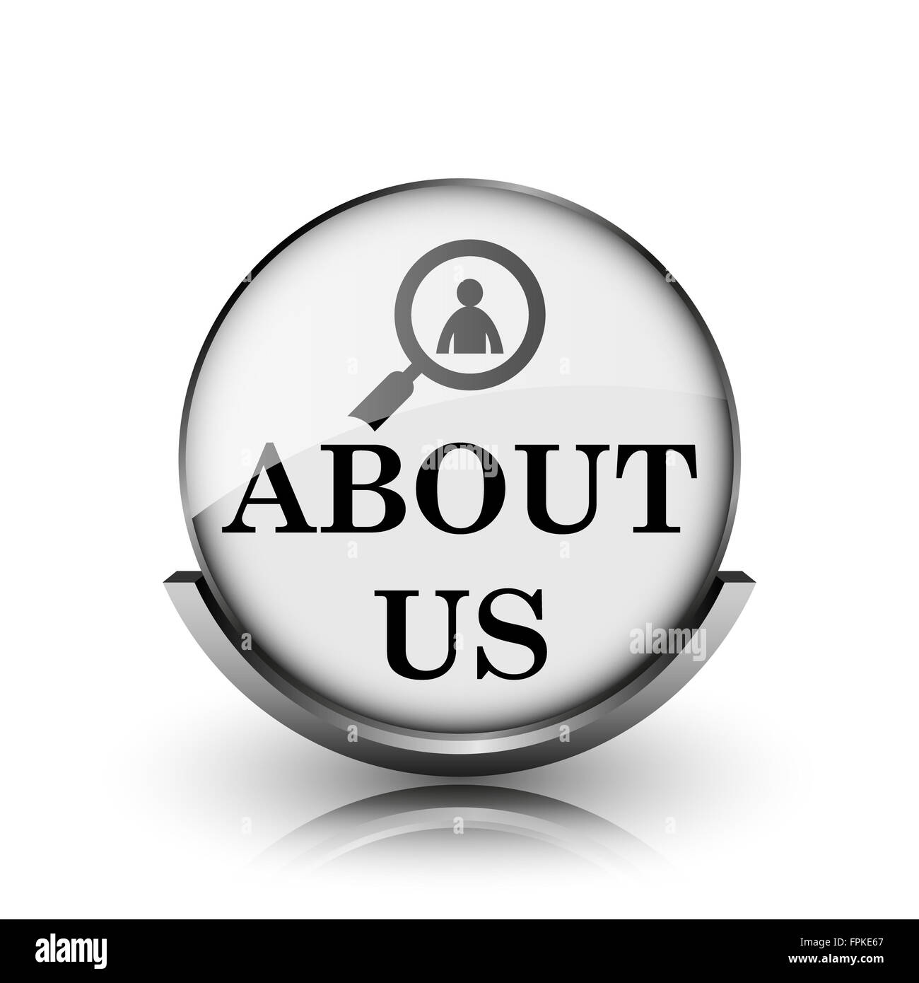 About us icon. Shiny glossy internet button on white background Stock ...