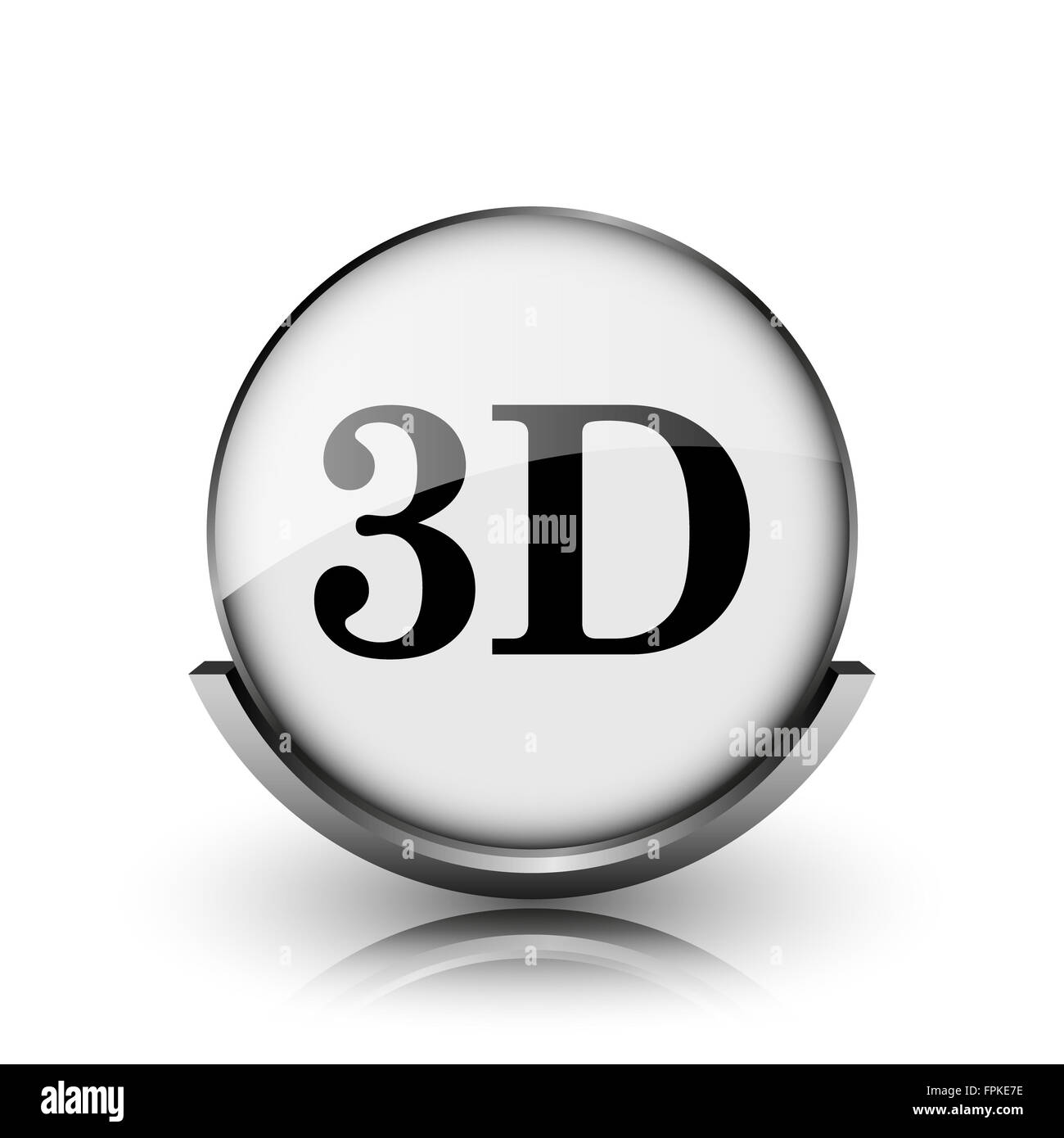 3D icon. Shiny glossy internet button on white background Stock Photo ...