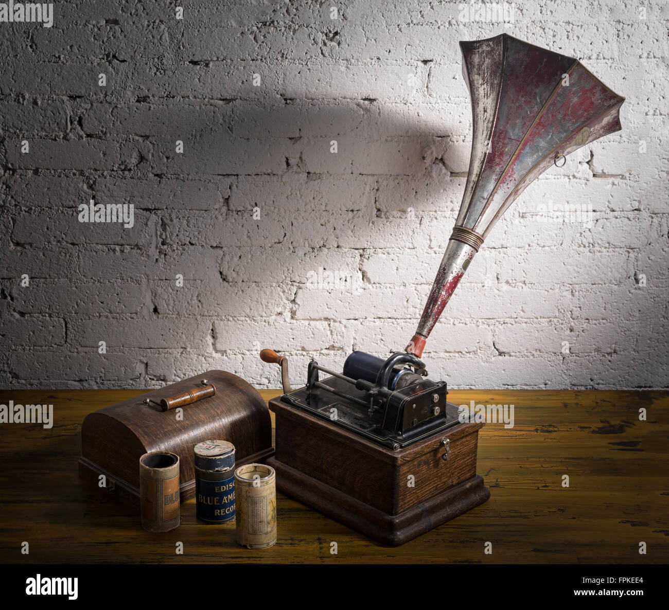 Edison Fireside Phonograph Stock Photo