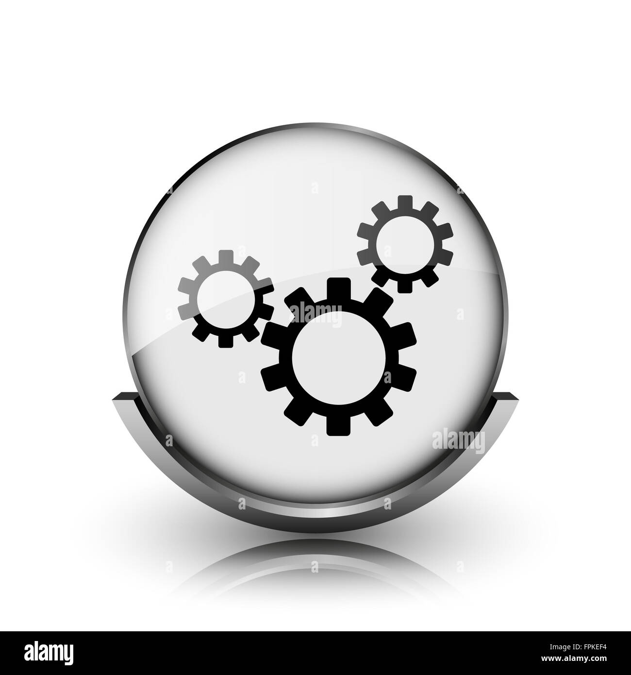 Settings icon. Shiny glossy internet button on white background Stock ...