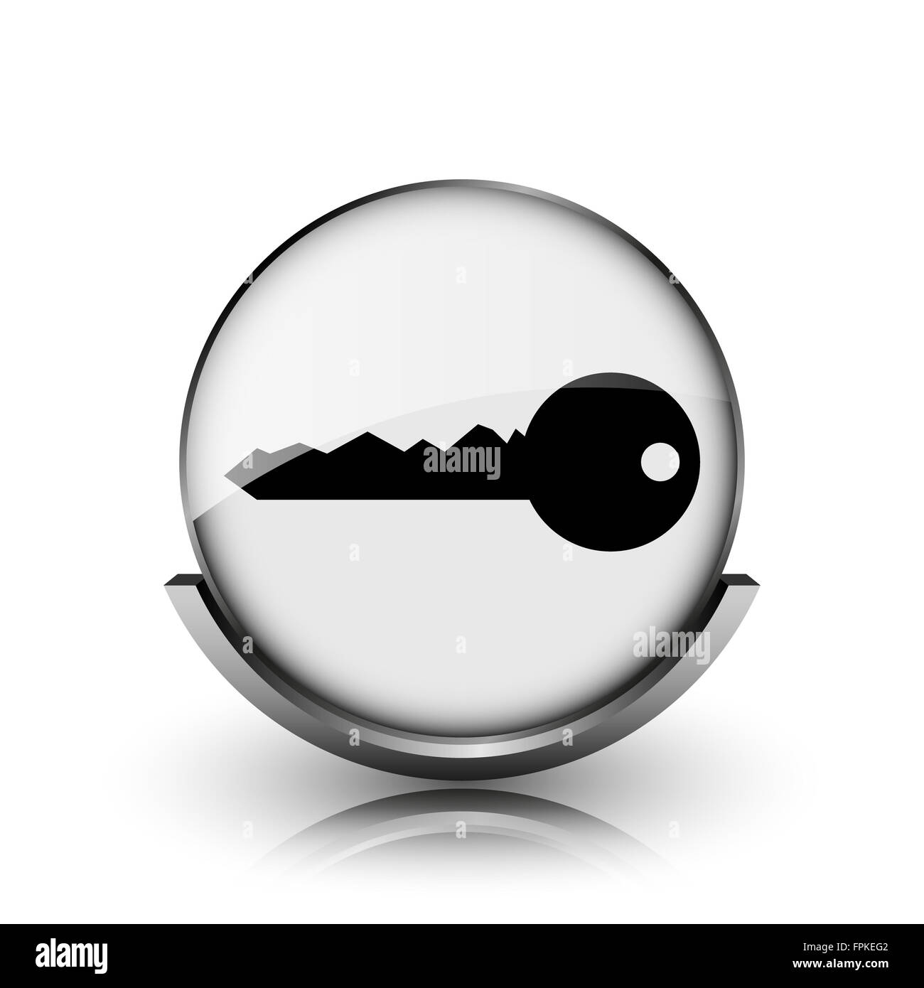 Key icon. Shiny glossy internet button on white background Stock Photo ...