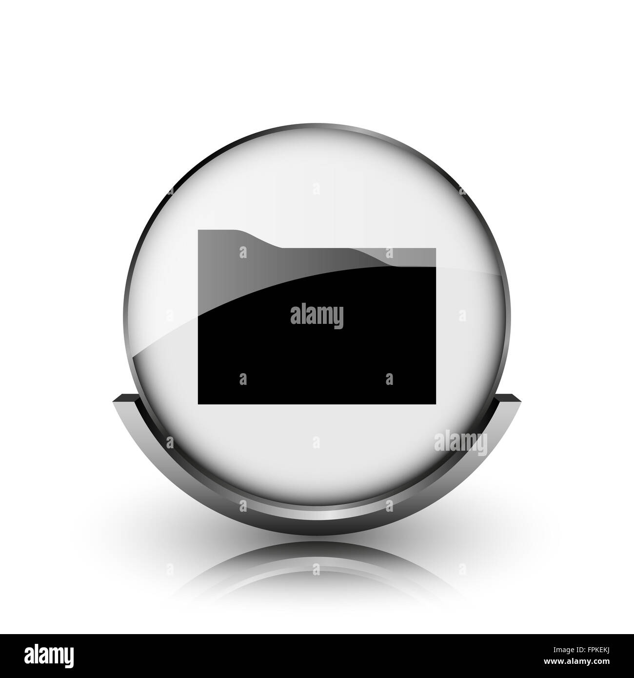 Folder icon. Shiny glossy internet button on white background Stock ...