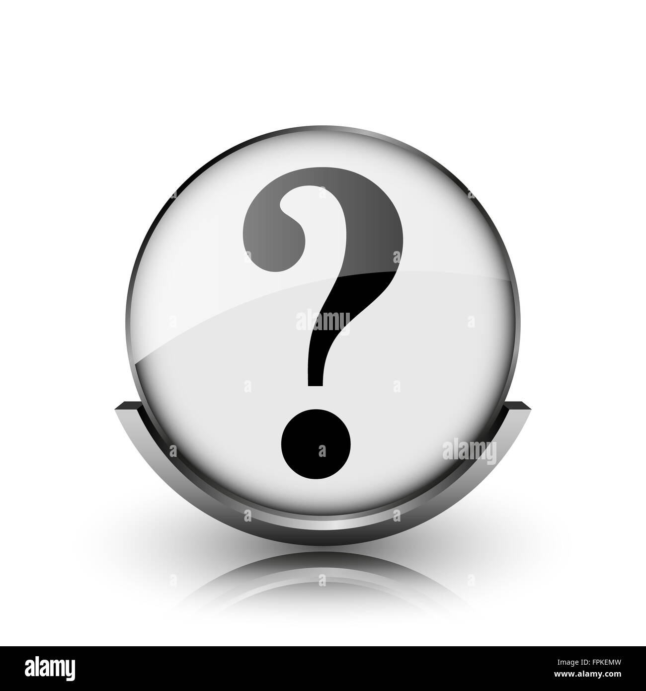 Question mark icon. Shiny glossy internet button on white background ...