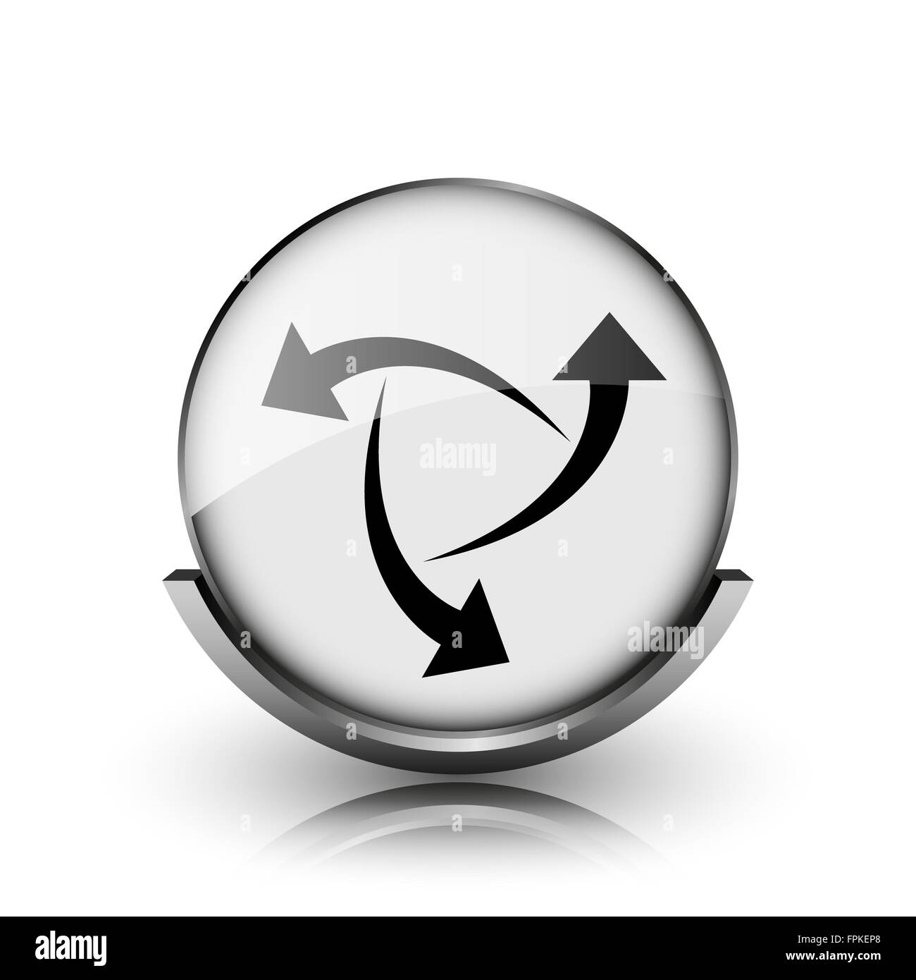 Change icon. Shiny glossy internet button on white background Stock ...