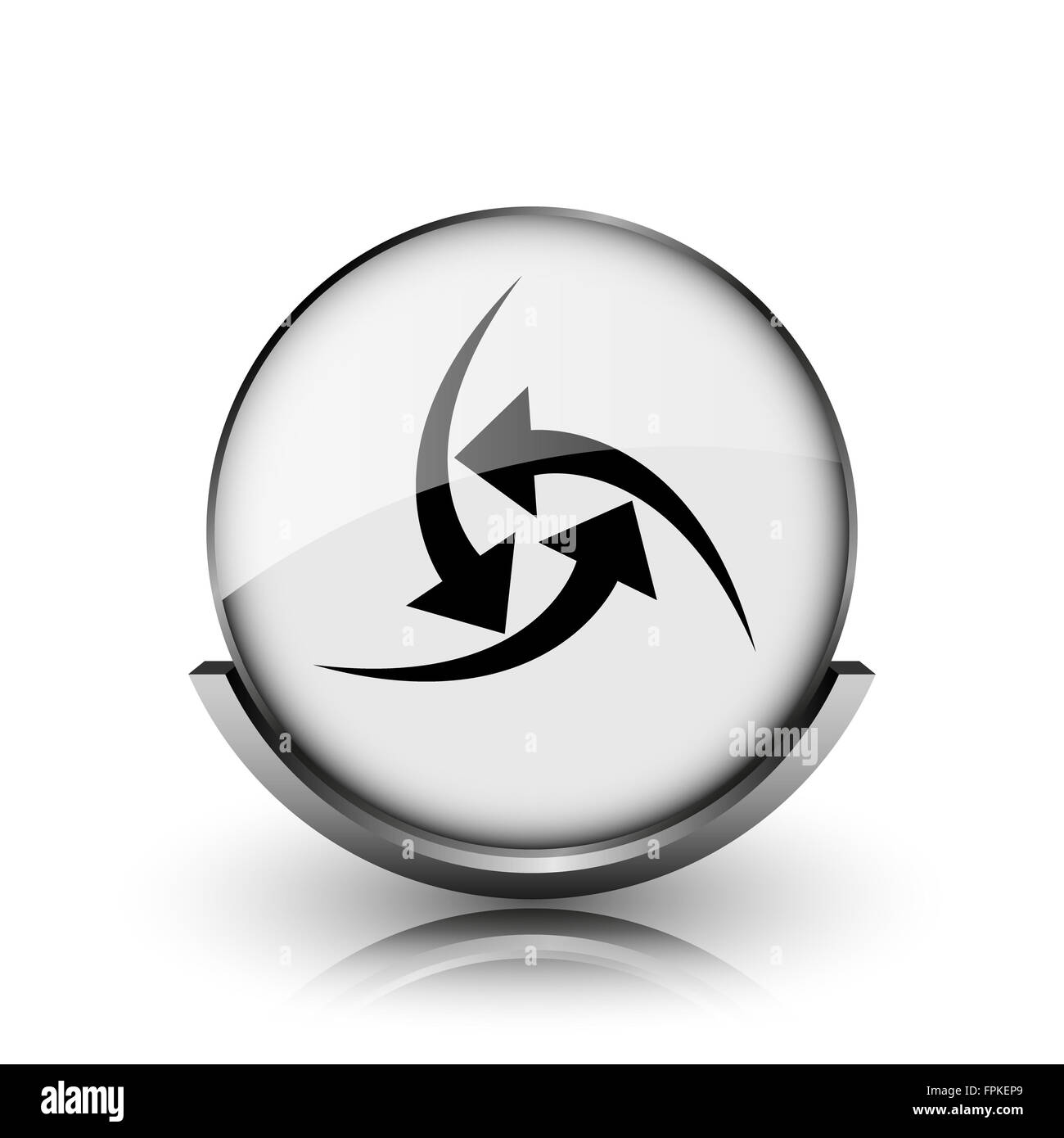 Change icon. Shiny glossy internet button on white background Stock ...