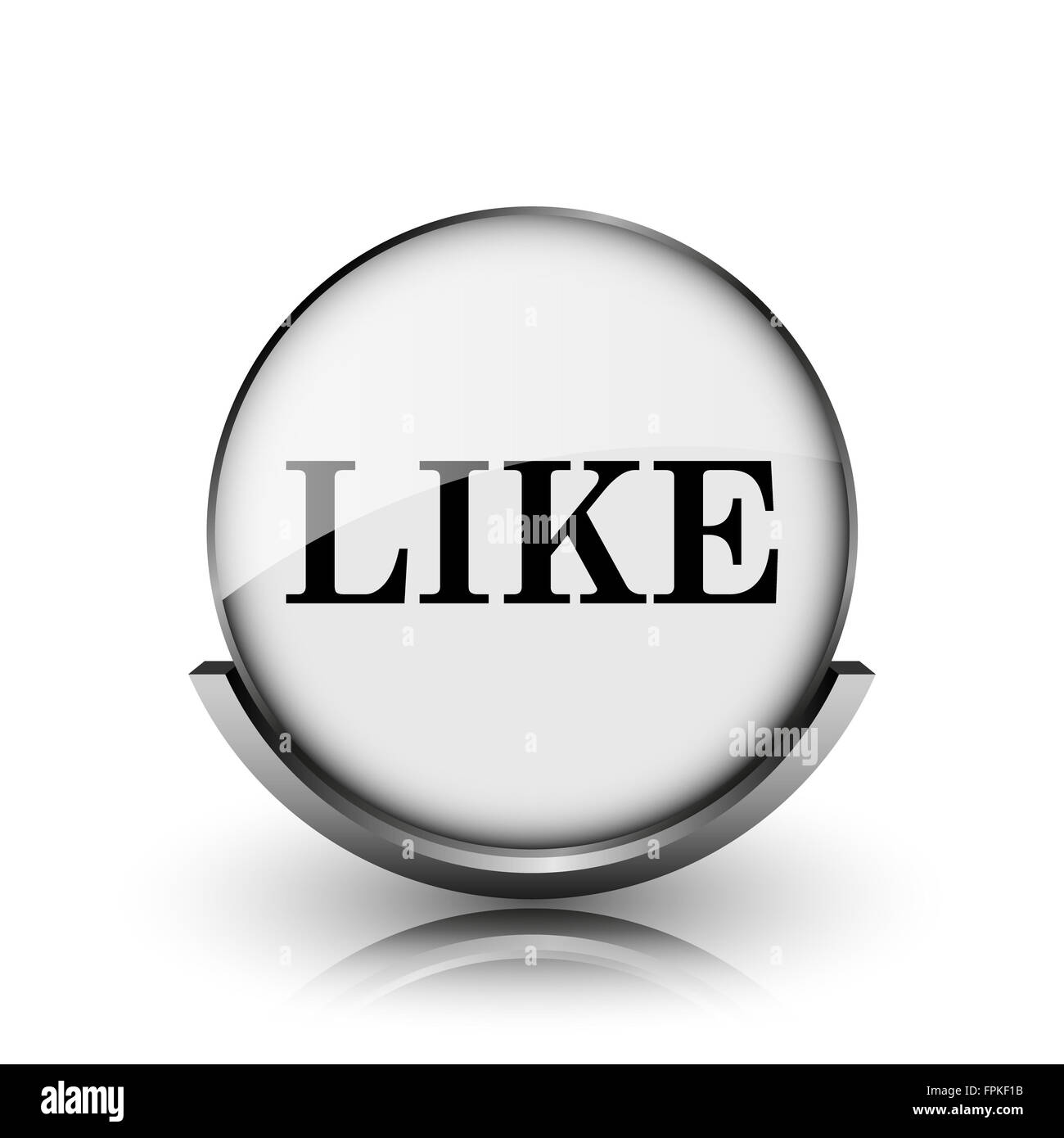 Like icon. Shiny glossy internet button on white background Stock Photo ...