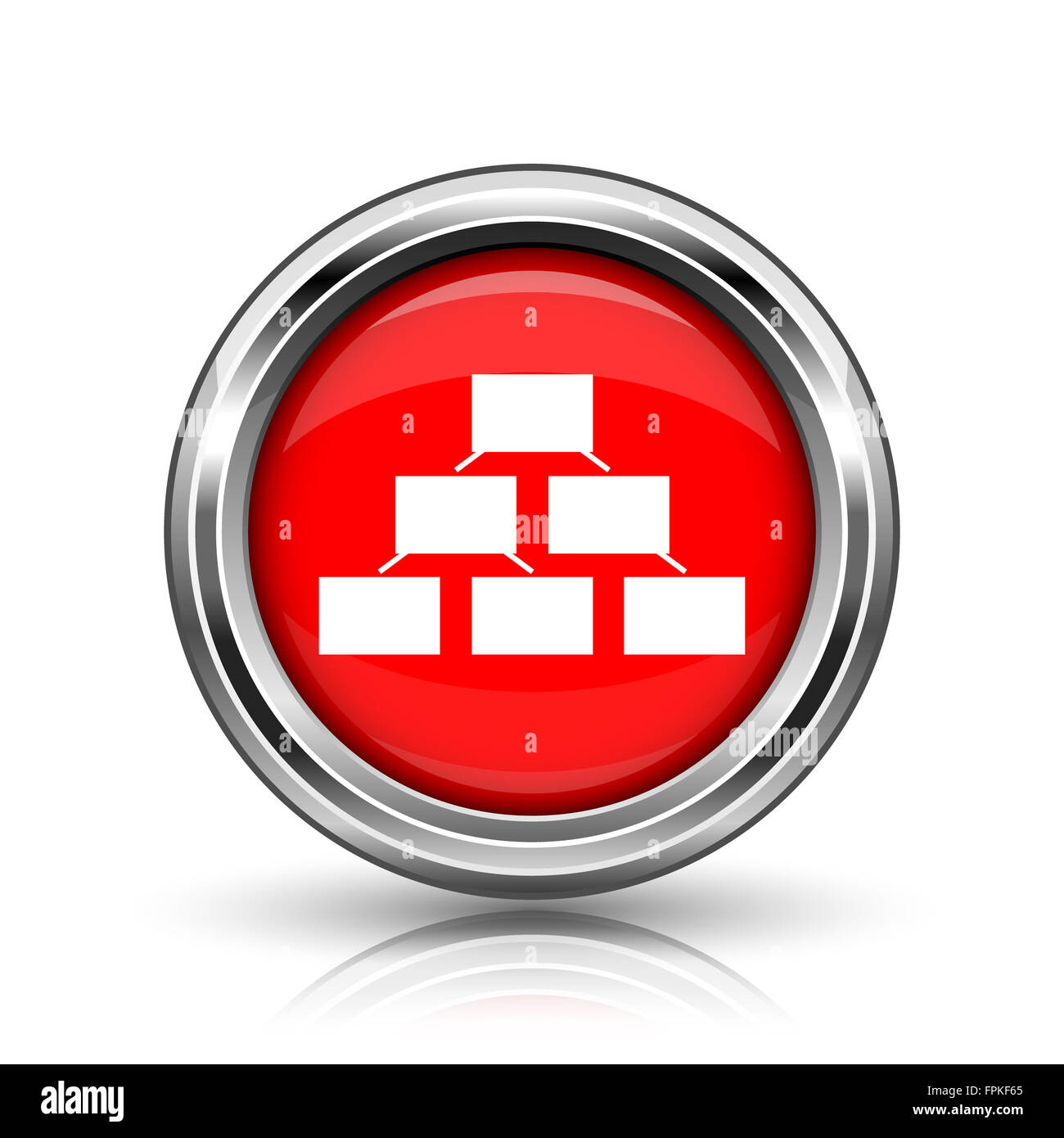Organizational chart icon. Shiny glossy internet button on white ...