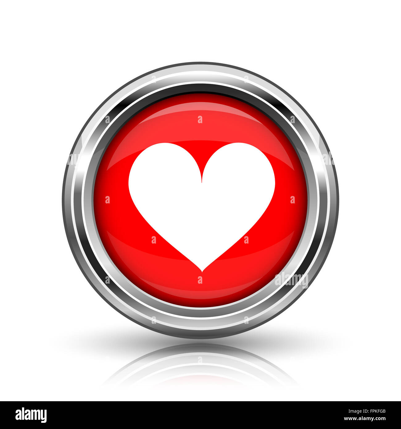 Heart icon. Shiny glossy internet button on white background Stock ...