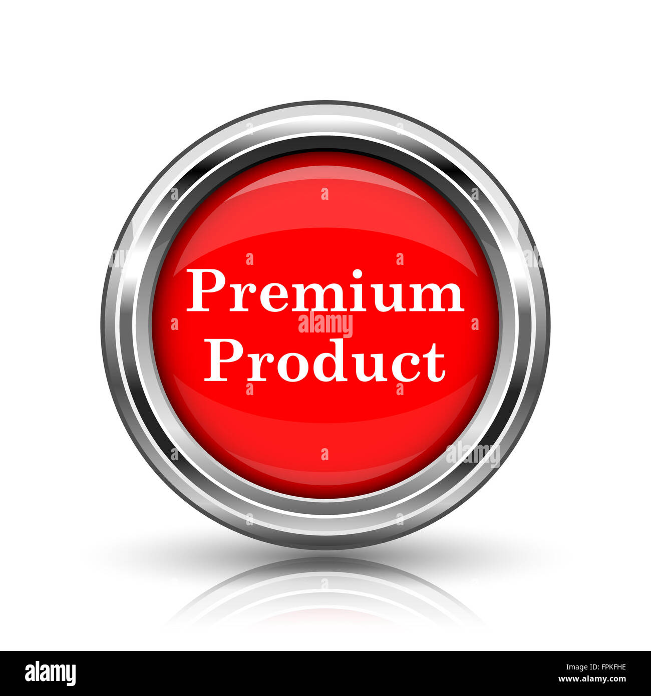 Premium product icon. Shiny glossy internet button on white background ...