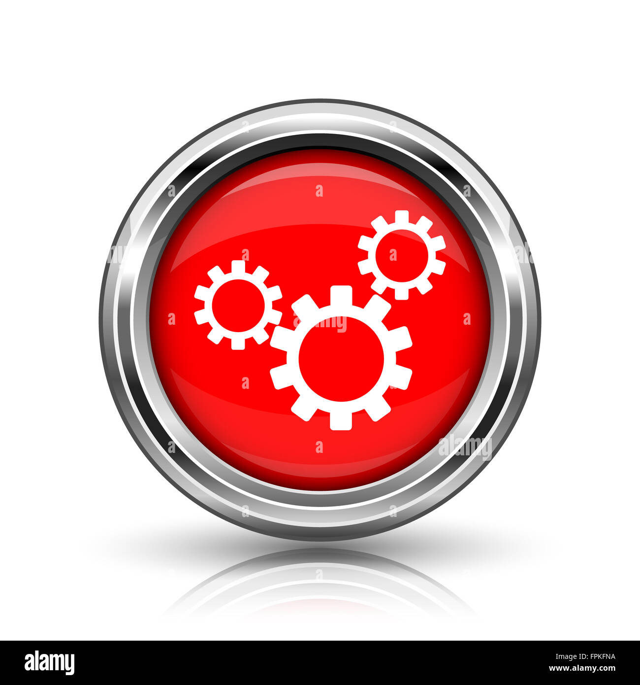 Settings icon. Shiny glossy internet button on white background Stock ...