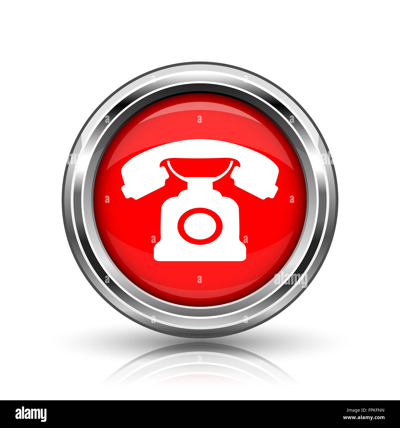 Phone icon. Shiny glossy internet button on white background Stock ...