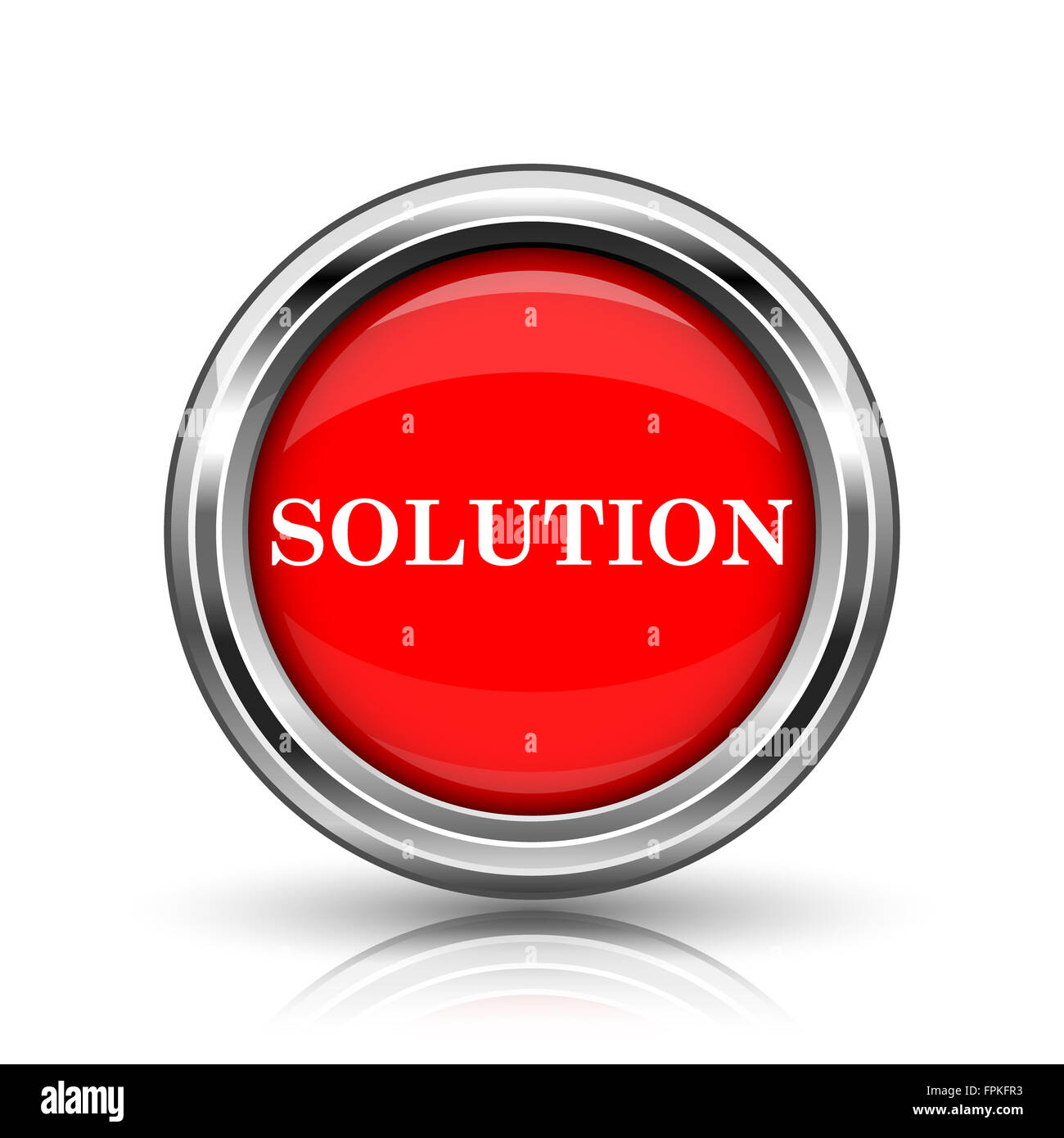 Solution icon. Shiny glossy internet button on white background Stock ...