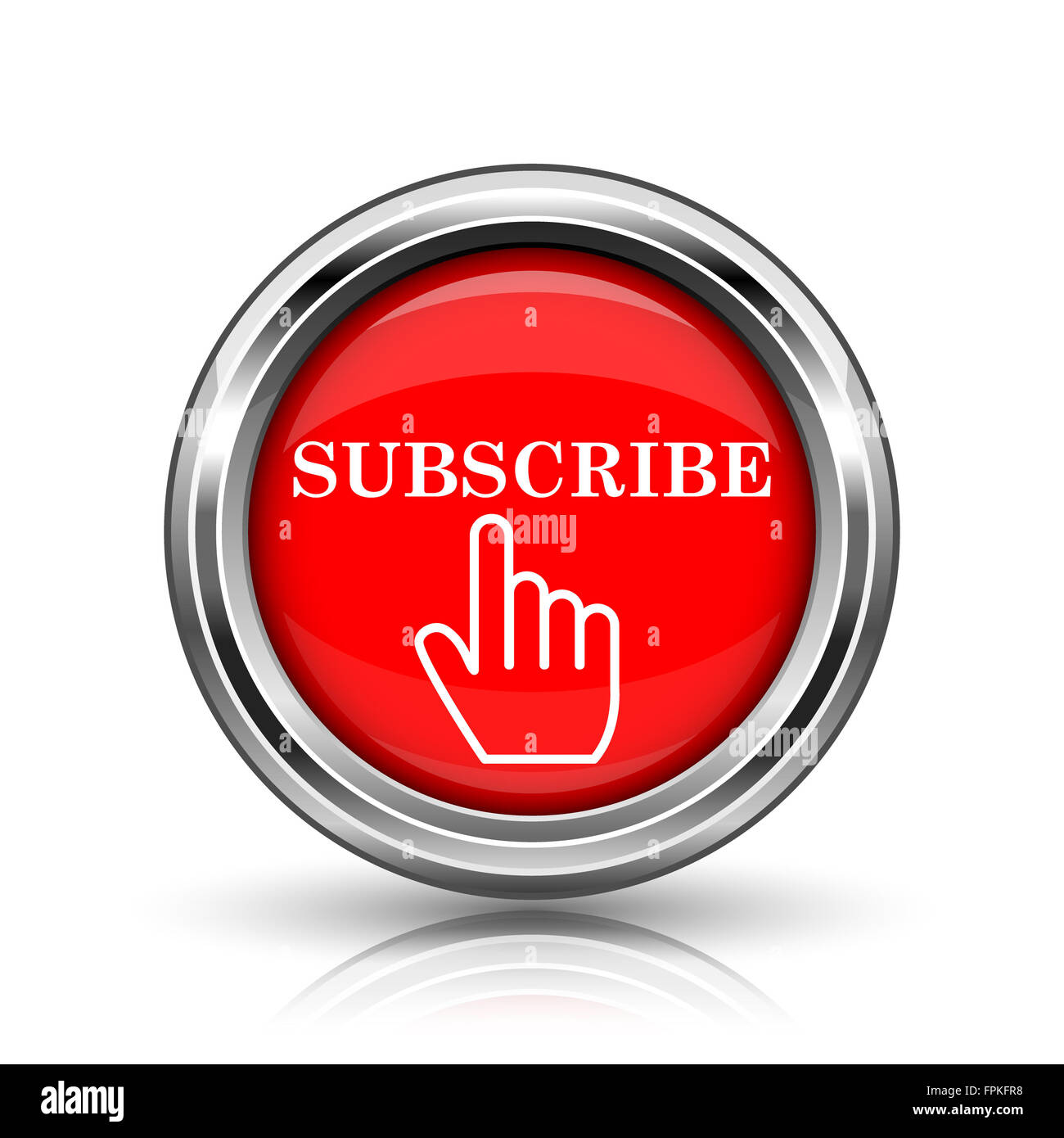 Subscribe icon. Shiny glossy internet button on white background Stock ...
